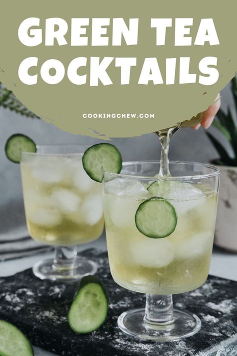 This list includes 30 of the best green tea cocktails that can all easily be made at home, plus snack ideas and tips! Green Tea Martini, Green Tea Mojito, Green Tea Cocktail Recipes, Green Tea Cocktail, Whiskey Cocktails Easy, Tea Cocktail Recipes, Unique Cocktail Recipes, Mango Green Tea, Green Tea Drinks