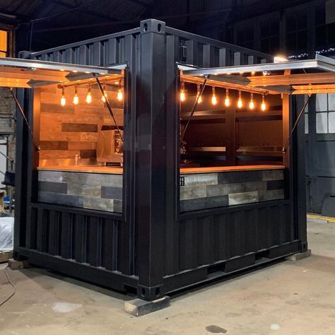 Kiosk Container Conversions | Change The Face Of Street Food | Amobox Food Containers Design, Food Stand Design, Shipping Container Cafe, Container Coffee Shop, Street Food Design, Food Stall Design, Container Restaurant, Container Cafe, Outdoor Restaurant Design