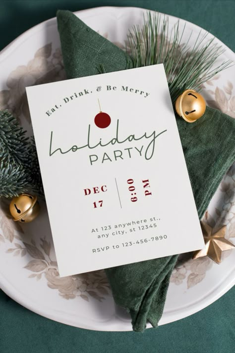 Minimal Christmas Party Invite | Minimal Holiday Party Invite | Holiday Party Invitation | Customizable Holiday Party Invitation | Digital Holiday Party Invitation | Holiday Party Invite Template Holiday Party Invite, Christmas Party Invite, Minimalist Invitation, Christmas Campaign, Holiday Party Invitation, Office Christmas Party, Minimal Christmas, Holiday Party Invitations, Minimalist Christmas