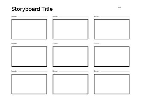 Simple 9 Frames Blank Storyboard Storyboard Ideas Simple, Storyboard Layout, Storyboard Film, Storyboard Examples, Storyboard Drawing, Storyboard Ideas, Storyboard Template, Tv Set Design, Storyboard Illustration