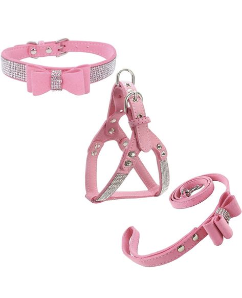 This pink dog harness set is on its way to my beautiful dachshund puppy right now #amazonaffiliatelink #pinkpuppy #puppylife #barbiepink Pink Dog Leash, Best Cat Harness, Leather Dog Harness, French Bulldog Harness, Harness And Leash Set, Small Dog Harness, Dog Vest Harness, Bone Pendant, Cat Harness