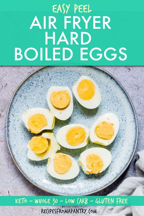 This recipe for Air Fryer Hard Boiled Eggs is SO easy and convenient. Even the kids can make them! Perfect for meal prep, healthy snacks, and as a protein-packed breakfast on the go. You’ll never want to make hard boiled eggs any other way! Click through to get this awesome recipe!! #airfryer #airfryerrecipes #airefried #airfryereggs #airfryerhardboiledeggs #airfriedhardboiledeggs #hardboiledeggs #lowcarbrecipes #wwrecipes #zeropoints #eggs #breakfast Breakfast Airfryer, Air Fryer Hard Boiled Eggs, Air Fryer Recipes Wings, Air Fryer Recipes Meat, Air Fryer Recipes Vegetables, Air Fryer Recipes Low Carb, Air Fryer Recipes Breakfast, Hard Boiled Egg Recipes, Air Fryer Recipes Snacks