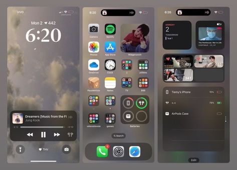 Homescreen Organization Iphone Aesthetic, App Organization Iphone, Iphone Organization Homescreen, Iphone Wallpaper Ideas, Ios 16 Wallpaper, Whats On My Iphone, Phone Apps Iphone, Organize Phone Apps, Zestaw Ikon