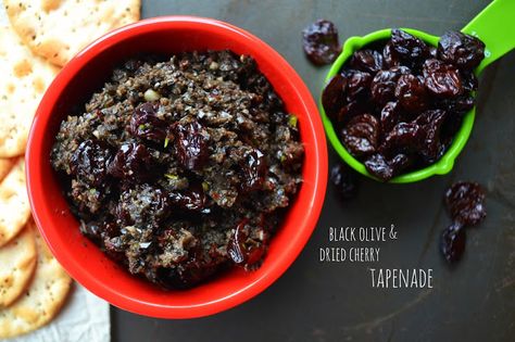 Black olive & dried cherry tapenade Black Olive Tapenade, Cooking From Scratch, Christmas Delights, Easy To Make Appetizers, Olive Tapenade, Foodie Crush, Dried Cherries, Tapenade, Family Food