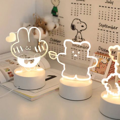 Kawaii Acrylic Night Light - Shop Online on roomtery Cute Desk Lamp, Bedroom Night Lights, Cute Lamps, Cute Lamp, Polka Dot Bedding, Geometric Bedding, Cute Night Lights, Whatsapp Wallpaper Cute, Aesthetic Room Ideas