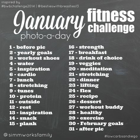 January - Photo-a-day Fitness Challenge January Challenges, 30 Day Instagram Challenge, January Workouts, Month Workout Challenge, Motivation To Keep Going, Beachbody Coaching, Photo A Day Challenge, 30 Day Challenges, Photo Challenges