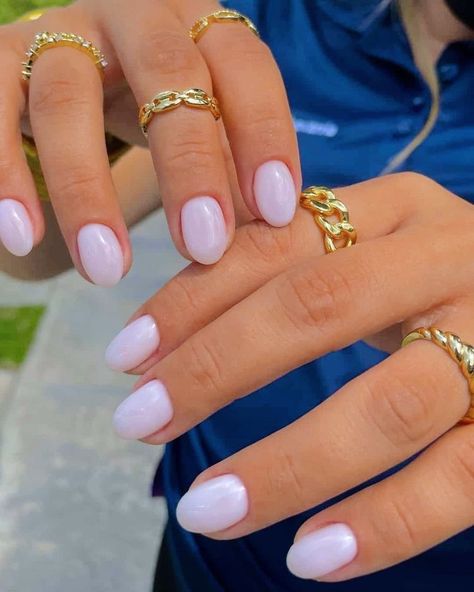 Pastel Spring Nails 2024, Rounded Acrylic Nails, Short Gel Nails, Simple Acrylic Nails, Almond Acrylic Nails, Cute Gel Nails, Round Nails, Short Acrylic Nails Designs, Pastel Nails