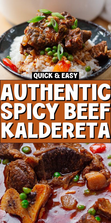 Experience the bold flavors of Deliciously Spicy Beef Kaldereta: A Filipino Favorite! This beef kaldereta Filipino food dish is a staple in Filipino cuisine, known for its rich and savory taste. Whether cooked in an Instant Pot, crockpot, or on the stove, our beef kaldereta recipe Filipino food is sure to satisfy. Enjoy this hearty beef caldereta with rice for a comforting meal. Beef Kaldereta Filipino Food, Kaldereta Recipe Filipino Food, Beef Caldereta Recipe Filipino Food, Beef Kaldereta Recipe, Phillipino Recipes, Kaldereta Recipe, Filipino Beef Stew, Caldereta Recipe, Recipe Filipino Food