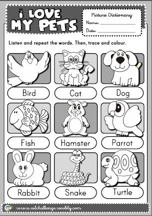 Pets For Kids, Ingles Kids, Pets Pictures, Weather Vocabulary, English Teaching Resources, Learning English For Kids, Picture Dictionary, Teachers Aide, English Worksheets For Kids