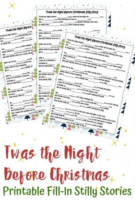 This Twas the Night Before Christmas printable pack includes a story wheel craft, a fill-in silly story template, and a printable version of the story. #christmasprintables #kidsactivities #christmasactivities #bookactivities #playbasedlearning #parenting #christmas Twas The Night Before Christmas Poem, New Year Poem, Christmas Stories For Kids, Poem Template, Christmas Quiz, Twas The Night Before Christmas, Wheel Craft, Playbased Learning, Christmas Worksheets