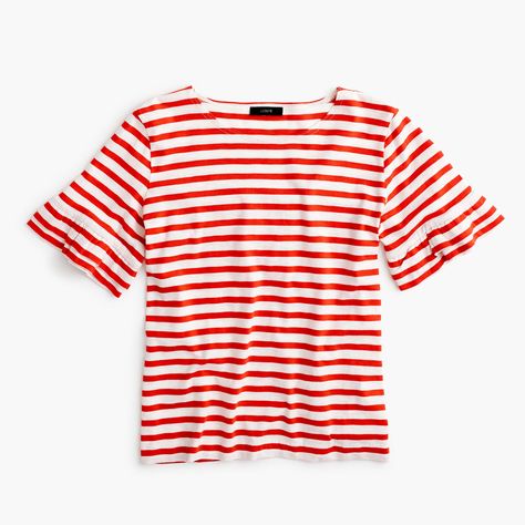 Women's T-Shirts & Tank Tops | J.Crew Shirt Striped, Jcrew Women, Knitting Women, Striped Tee, Dye T Shirt, Flutter Sleeve, Tank Top Shirt, Short Sleeves Tops, Tee Shirt