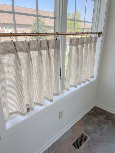 Sunroom Cafe Curtains, Cottage Cafe Curtains, Voile Cafe Curtains, Linen Cafe Curtains Bathroom, Linen Cafe Curtains, Cafe Curtain Rods, Cafe Curtain, Fresh Linen, Soft Beige