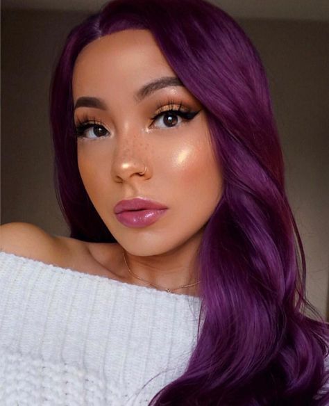 Curly To Straight Hair, Grape Ape, Ideas For Makeup, Dark Purple Hair, Awesome Makeup, Hair Color Streaks, Purple Makeup, Hair Color Pastel, Beautiful Hairstyles