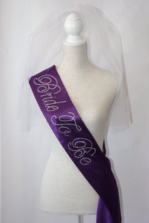 Royal Sash, Purple Bachelorette, Floral Wedding Gown, Bachelorette Sash, Bridal Bachelorette Party, Breathtaking Wedding, Traditional Wedding Dresses, Wedding Gowns Lace, Perfect Wedding Dress