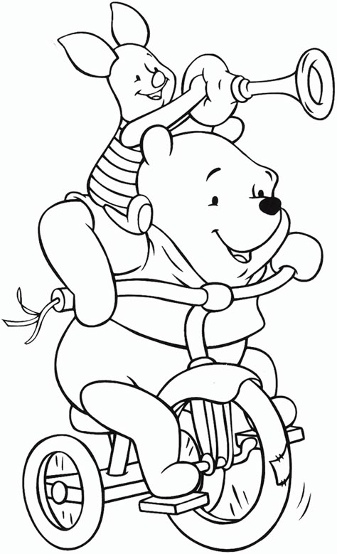 Riding a Bike Winnie the Pooh Coloring Pages Disney Coloring Sheets, Shaun The Sheep, Disney Colors, Cartoon Coloring Pages, Disney Coloring Pages, Kids Coloring, Cute Coloring Pages, Free Printable Coloring, Free Printable Coloring Pages