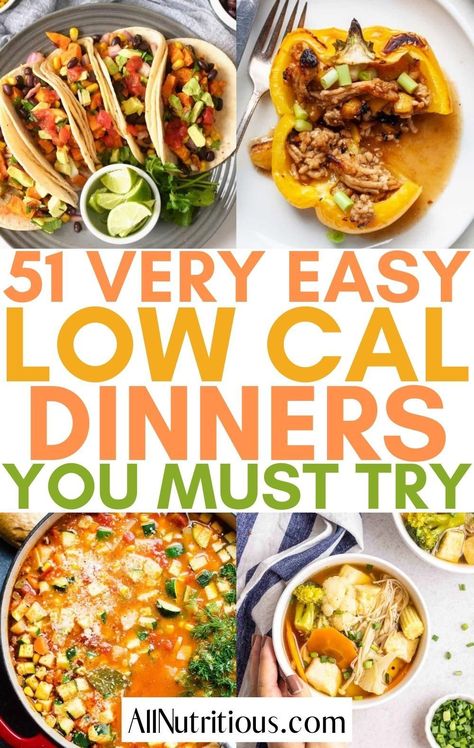 You can easily enjoy more delicious low calorie dinners for your healthy diet when you prepare any of these low calorie dinner recipes. These healthy low calorie dishes also make the perfect weight loss meal prep. Dinner Ideas Low Calorie, Easy Low Calorie Dinners, Dinner Recipes Low Calorie, Healthy Salmon Burgers, Low Calorie Dinner Recipes, Low Cal Dinner, Low Calorie Recipes Dinner, Low Calorie Dinner, Recipes Low Calorie