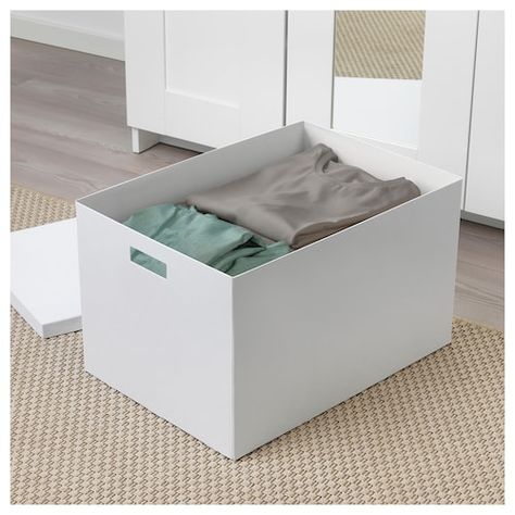 IKEA TJENA Storage box with lid Household Storage Containers, Ikea Website, Storage Box With Lid, Tv Storage, Billy Bookcase, Storage Boxes With Lids, Empty Spaces, Waste Paper, Tidy Up