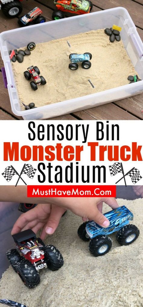 Diy Monster Truck, Monster Truck Art, Monster Truck Jam, Monster Truck Theme, Truck Room, Truck Crafts, Monster Truck Cake, Boys Play, Play Sand