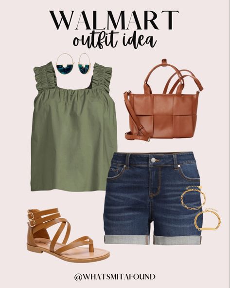 Summer outfits from Walmart Cute Outfits Florida, 40s Fashion Women, Walmart Outfits, Outfit Everyday, Summer Pins, Green Outfits, Outfits For Summer, Country Style Outfits, Famous Outfits