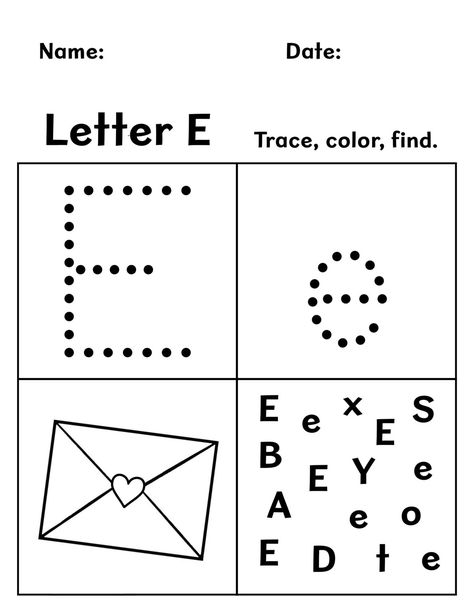 FREE Letter E Worksheets for Preschool! ⋆ The Hollydog Blog E Preschool Activities, Letter E Preschool Crafts, Letter E Preschool Activities, Preschool Letter E Worksheets, Letter E Worksheets Preschool, Letter E Tracing Printables Free, Letter E Prek Activities, Letter E Crafts For Preschoolers, Letter E Preschool