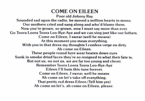 Come on Eileen lyrics ( the living room routine) Tattoo Song Lyrics, Room Routine, Tattoo Song, Come On Eileen, Song Tattoos, Midnight Runners, Me Lyrics, Music Things, Perks Of Being A Wallflower