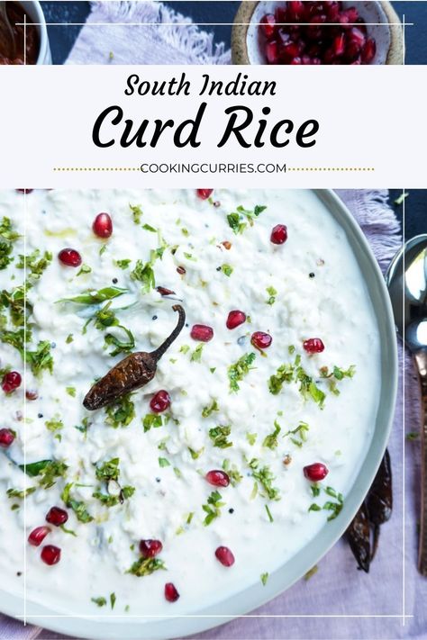 Curd Rice Recipe, Yogurt Rice, Indian Food Menu, Best Indian Recipes, Curd Rice, Cooking Curry, Indian Rice Recipes, Persian Cuisine, Curd Recipe