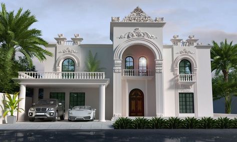 Spanish Style Elevation Spanish Home Front Elevation, Spanish Elevation, Classic House Exterior, Spanish House, Front Elevation, Spanish Style, Classic House, Facades, House Front