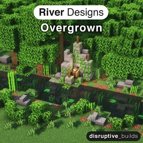 River Designs Minecraft, Minecraft River Decoration, Minecraft River Terraforming, River Minecraft Ideas, Minecraft River Design, Minecraft River Village, Minecraft River Ideas, Minecraft River House, Minecraft River