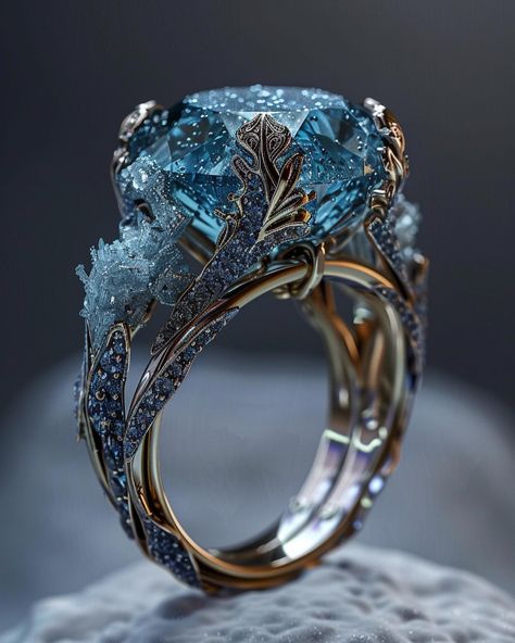 The last rings of this series tne blue diamonds 💎 #rings #jewellery #aijewellery #aijewelry #aijewelrydesign #midjourney #conceptart #jewelrycollection #jewelrydesign #jewellerydesign Most Beautiful Ring, Intricate Jewelry Design, Jeweler Aesthetic, Nature Rings, Blue Diamond Jewelry, Fantasy Ring, Bvlgari Jewelry, Diamonds Rings, Blue Diamonds