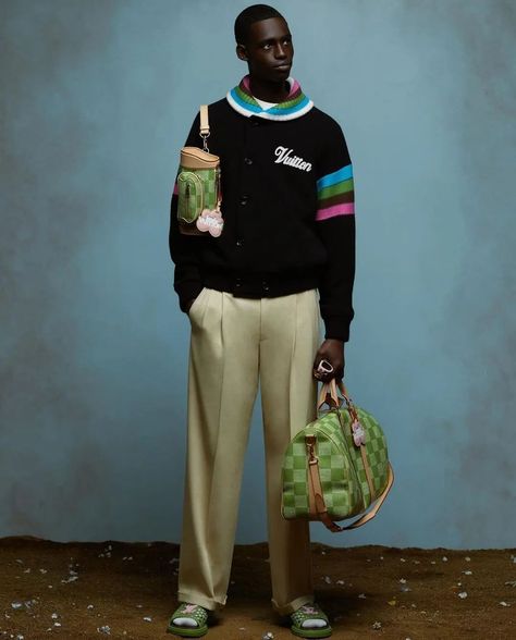 LOUIS VUITTON SS24. 6th slides still my all time favorite look. #ntcsdo #fashion #fashiongram #runway #models #malemodels #femalemodels #menswear #womenswear #fashiondaily #viral #hautecouture #Couture #photography #fashioncontent #LOUISVUITTON #ss24 #👗 Tyler The Creator Fashion, Brown Puffer Jacket, Mechanics Jacket, Louis Vuitton Collection, Brown Puffer, Next Fashion, Fashion Project, Tyler The Creator, Pharrell Williams