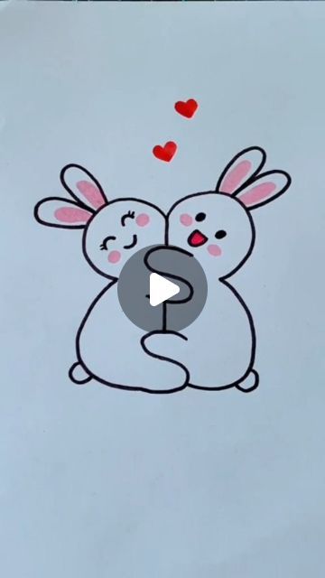 Easy Painting For Kids, Drawing Rabbit, Cool Drawings For Kids, Drawing Pictures For Kids, Cute Pictures To Draw, Cartoon Tutorial, Easter Drawings, Rabbit Pictures