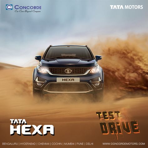 Experience the stylish and powerful new Tata Hexa today! Book a test drive now... http://bit.ly/1B4SDej Test Drive Poster, Tata Motors Cars, Drive Poster, Social Media Advertising Design, Tata Motors, Car Poster, Jaco, Car Posters, Test Drive