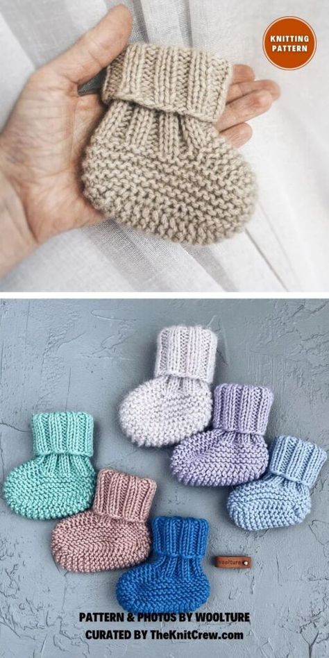 Knitted Baby Booties Free Pattern, Knit Baby Booties Pattern Free, Knitted Baby Gifts, Baby Mittens Knitting Pattern, Knitting Corner, Baby Mittens Knitting, Baby Hats Knitting Free, Baby Socks Knitting Pattern, Knitted Baby Boots