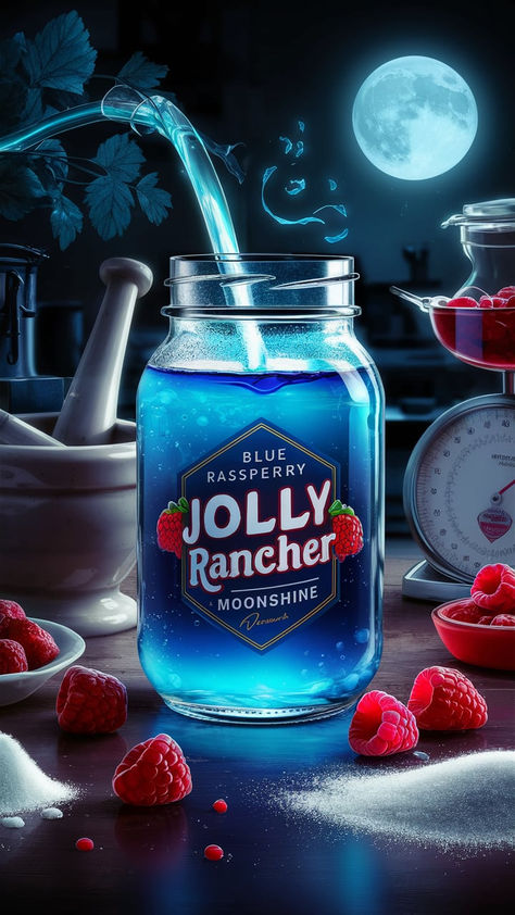 Ever thought about combining your love for candy with your passion for homemade drinks?  Well, buckle up because we’re diving into the sweet and colorful world of Jolly Rancher moonshine - Blue Raspberry edition!   Imagine the vibrant flavors of your favorite candies infused into a potent, delicious drink that you can whip up right at home. Sounds amazing, right? Let’s get started on this fun and flavorful journey. Blue Raspberry Moonshine Recipes, Jolly Rancher Moonshine, Raspberry Moonshine, Flavored Moonshine Recipes, Moonshine Drink Recipes, Homemade Moonshine, Wine Ideas, Moonshine Recipes, Homemade Drinks