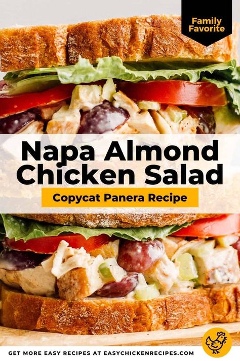 Chicken Salad Panera, Chicken Salad Recipe With Almonds, Almond Chicken Salad, Buffalo Chicken Grilled Cheese, Panera Recipes, Panera Copycat, Chicken Salad Recipe Easy, Dried Rosemary, Almond Chicken