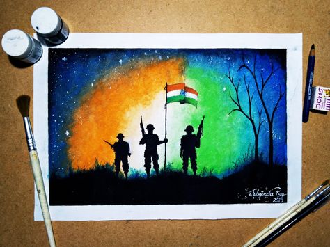 73 years of Independence ..🇮🇳❤ spacial drawing.. Water color on paper....🎨for more drawings follow me on instagram(@_suvo_roy) 15 August Independence Day Painting, Indipendente Day Drawing Idea, Independent Day Drawing, Republic Day Painting, 15 August Independence Day Drawing, Independence Drawing, Independence Day Drawing Ideas, Independence Day Painting, Independence Day Art