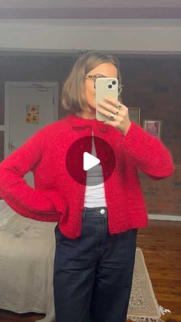 Juicy Luce on Instagram: "The hand-knit bow cardigan, made out of merino wool and matching mohair !! 🍎🍓🍒  The pattern was a self-drafted design, as I had a really clear idea of what I was looking for and couldn’t seem to find a pattern to match! I love doing the maths and planning before I start knitting a new design, my notebook is full of scrappy numbers and sketches heheheh  I’d LOVE to write a pattern for this one day, but I’m trying to be realistic and not promise patterns for everything I make 🤪 I am currently in my final year of uni and things are certainly starting to build up, so unfortunately econ is having to take a priority right now 😫🤪  Anyway… I’ve still got a lobster pattern to finish lol 🙈again uni deadlines meant this pattern fell down my to-do list🙈pls don’t hate