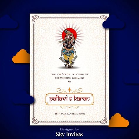 Embrace tradition with a touch of artistic flair! Our Shri Jagannath Pattachitra-inspired still invitation brings the timeless beauty of Odisha to your special day. 🎨✨ #PattachitraArt #DivineInvitation #shrijagannath #jagannath #PartyInvitation #Celebration #EventPlanning #InvitationDesign #InstagramInvitation Jagannath Pattachitra, Shri Jagannath, Your Special, Invitation Design, Timeless Beauty, Event Planning, Special Day, Wedding Ceremony, Party Invitations