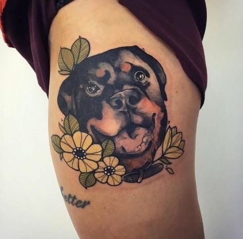 18 Rottweiler Tattoo Designs You'll Love | Page 5 of 5 | The Dogman Traditional Rottweiler Tattoo, Rottie Tattoo, Rottweiler Tattoo, Science Tattoos, Dog Tattoo Ideas, Brother Sister Tattoo, Hp Tattoo, Ink Therapy, Rottweiler Love