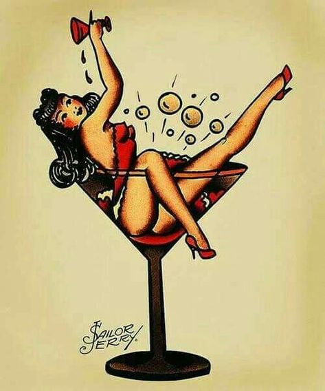 Sailor Jerry Flash, Sailor Jerry Tattoo Flash, Jerry Tattoo, Sailor Tattoos, Pin Up Girl Tattoo, Sailor Jerry Tattoos, Art Flash, Traditional Sleeve, Pin Up Girl Vintage