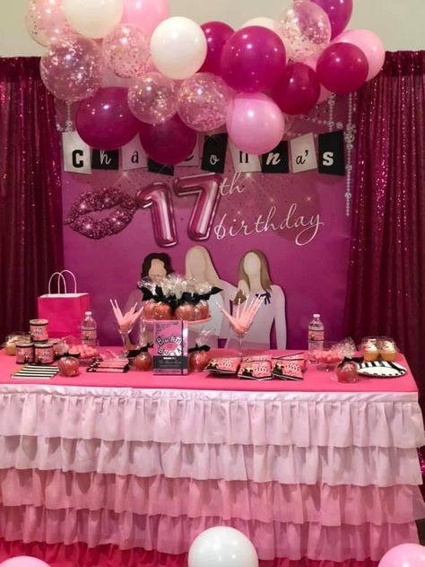 Mean Girls Birthday Party Theme, Mean Girls Birthday Party, 2000s Party Theme, Y2k Birthday Party, Mean Girls Party, Hollywood Birthday Parties, Pink Birthday Decorations, Hollywood Birthday, 18th Birthday Party Themes