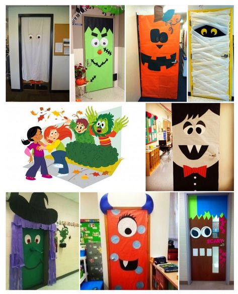 Ideas para decorar tu clase en halloween NUESTRA PUERTA Porta Halloween, Diy Halloween Door Decorations, Halloween Classroom Door, Halloween Classroom Decorations, Halloween Infantil, Halloween Crafts For Toddlers, Halloween Classroom, Adornos Halloween, Manualidades Halloween