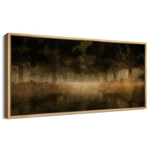 Large Moody Wall Art, Large Art Behind Couch, Master Bed Wall Decor, Art For Large Wall Space, Dark Earthy Living Room, Large Living Room Wall Decor, Amazon Wall Art, Prints For Room, Bedroom Art Above Bed