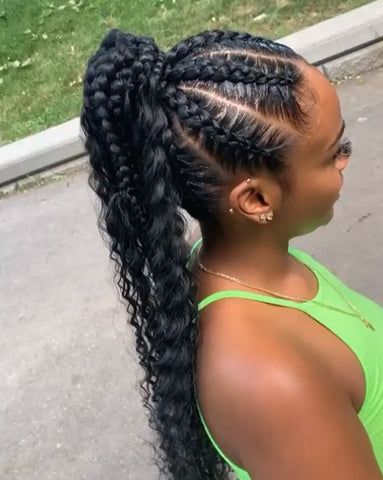 Braids Ponytails For Black Women, Ponytail Black Women Braid, Dreadlocks Ponytail Hairstyles, Stitch Braid Ponytail For Black Women, Hair Braided Into Ponytail, Pony Tail Braids, Braid Ponytail For Black Women, Ponytail Hairstyles For Black Women, Feed In Braids Ponytail