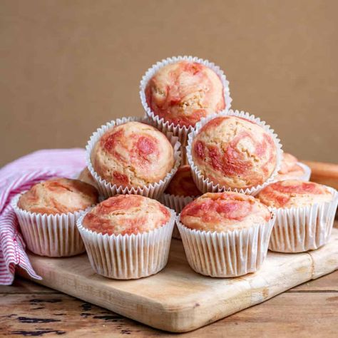 These Rhubarb Muffins are made with pureed rhubarb that gives a smooth texture throughout, while the ginger adds a delicate warming flavor. The perfect muffin to introduce others to the incredible flavor of rhubarb! Rhubarb Muffins are so good! In this recipe, they have pureed rhubarb, so no chunks. They're combined with the warming flavor... Read More Ginger and Rhubarb Muffins © Veggie Desserts. Rhubarb Puree, Rhubarb Rhubarb, Veggie Desserts, What Katie Ate, Freeze Rhubarb, Ginger Muffins, Rhubarb Sauce, Rhubarb Muffins, Vegetable Cake