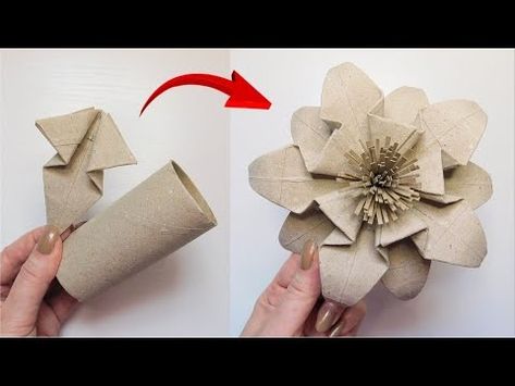 Smart Toilet Paper Roll Craft Idea 💚 Easy Origami Flower DIY 🌸 Handmade Home Decor Tutorial - YouTube Easy Origami Flower, Toilet Paper Roll Craft, Roll Craft, Easy Origami, Toilet Paper Roll Crafts, Smart Toilet, Paper Roll Crafts, Origami Flowers, Flower Diy