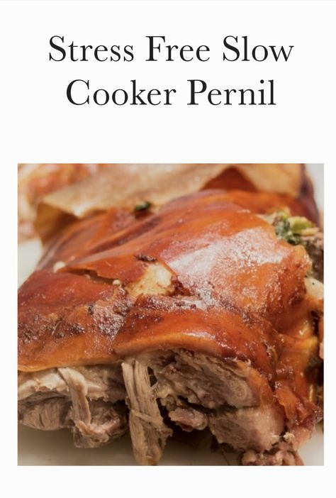 Crock Pot Pernil, Pernil In Crockpot, Authentic Pernil Recipe Puerto Rican, Slow Cooker Pernil, Arroz Con Gandules Recipe, Arroz Con Gandules, Crockpot Roast, Roast Pork, Puerto Rican Recipes