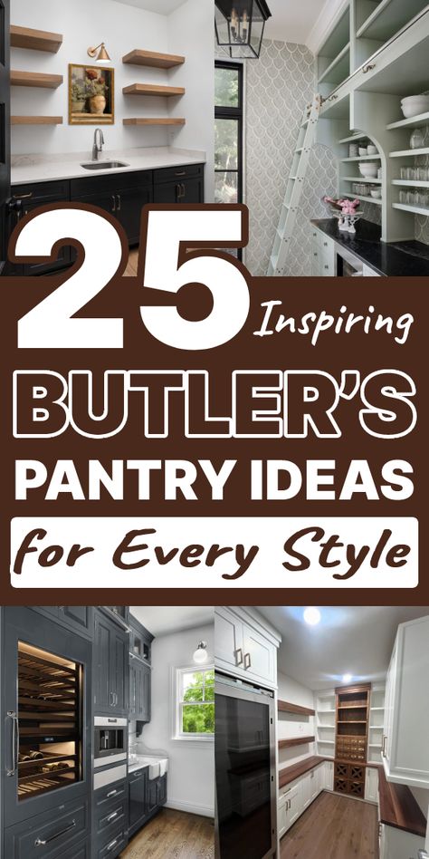 25 Inspiring Butler's Pantry Ideas for Every Style - Addicted To Organization Kitchen With Butlers Pantry Behind, Open Shelves Butlers Pantry, Butlers Pantry With Ice Maker, Butlers Pantry Shelving Ideas, Pantry Behind Stove Wall, Butlers Pantry Open To Kitchen, Custom Butlers Pantry, Small Walk In Butlers Pantry, Best Pantry Ideas