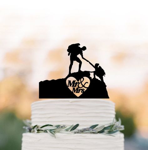 Mountain Wedding Cake, Hiking Couple, Cat Cake Topper, Wedding Cake Prices, Dog Cake Topper, Floral Wedding Cakes, Personalized Wedding Cake Toppers, Acrylic Cake Topper, Traditional Bride