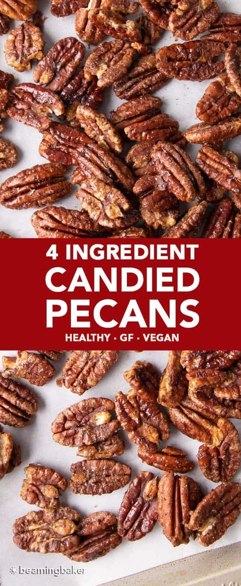 Paleo Candied Pecans, Candied Pecans Easy, Pecan Recipes Healthy, Toddler Treats, Candied Nuts Recipe, Pecan Recipes Easy, Candied Walnut Recipe, Candied Pecans Recipe, Vegan Pecan